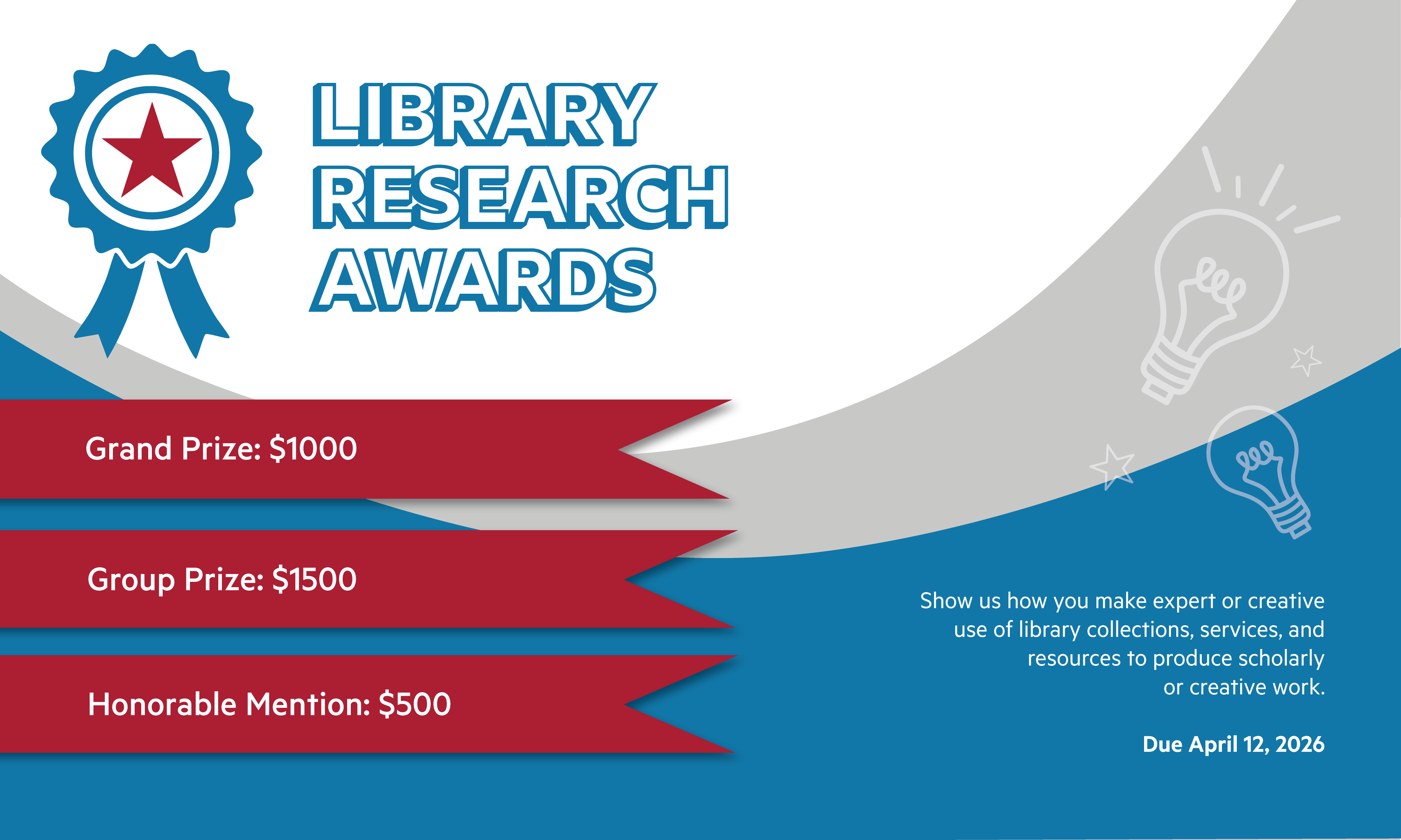 Library research awards banner